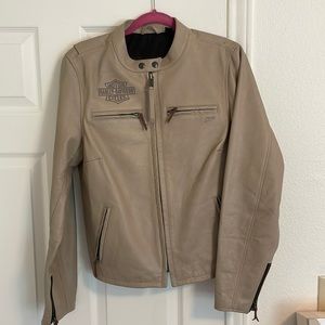 Harley Davidson tan leather jacket women size large
